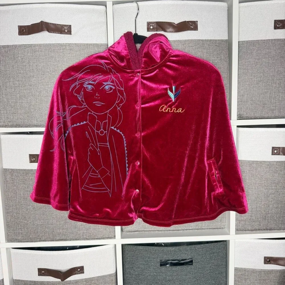 Disney Frozen Anna Velvet Hooded Cape Size 6